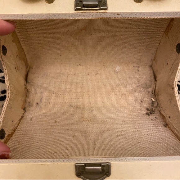 VTG 50s • Portable Handheld Wooden Box Bag - Picture 12 of 14